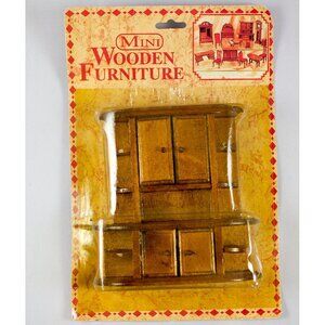 Mini Wooden Dollhouse Furniture Hutch with Doors 1:12 Scale NIP